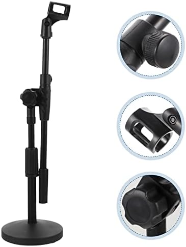 SupVox Metal Stand Metal Microphone Brackets Microphone Stand Desktop Mic Stand со држач за микрофон и со прилагодлива висина на микрофон
