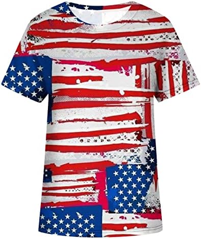 Девојки екипаж памук Американско знаме Сончогледот Цветна графичка блуза маичка за жени лето есен 0s 0s 0s