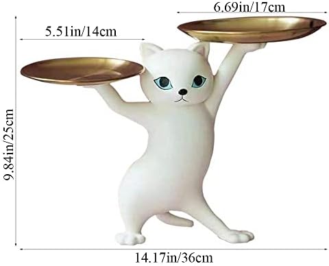 Смола мачка фиока статуа Симпатична мачка сад сад за садови за клучеви закуски за закуски бонбони накит обетки за домашно декор за модерна