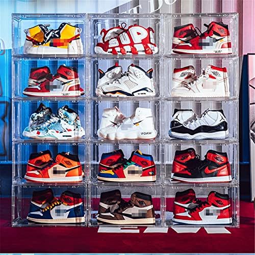 Rakute Stackable Cuns за складирање на чевли за плакарот кутија за чевли 3 пакувања кутии за складирање чевли за складирање пластични