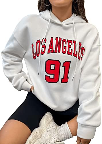 СОЛИ Хакс Жените Обичните Мода Калифорнија Худи Лос Анџелес Пуловер Врвка Графички Дуксер