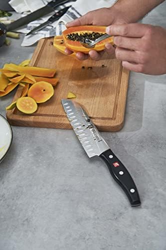 ZWiling J.A. Хенкелс близнак со кинески нож за готвачи, нож Сантоту 7 инчи, не'рѓосувачки челик, црна