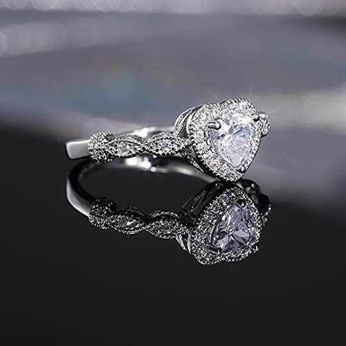 2023 година Нова светла loveубов циркон прстен круг бел камен накит моден накит ангажиран прстен женски бенд прстени