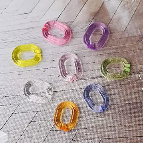 20 парчиња прстенести токи со повеќе бои нокти 3D приврзоци Транспарентен овален ланец декорација на нокти бонбони бои желе маникир