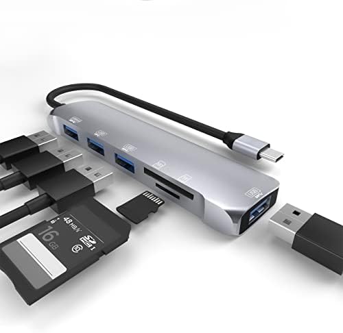 USB C ДО USB 3.0 Центар за iPad Pro 11/ iPad Mini / MacBook Air 6 во 1 Мултифункционален Sd Microsd Адаптер ЗА MAC