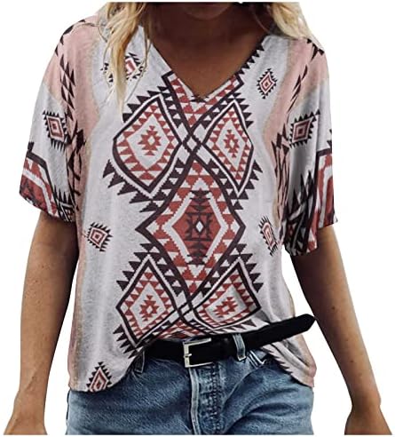 Akollsppnsy плус големина на врвови за туника за жени 2023 маица со кратки ракави од копачки маички лабави обични породилни кошули