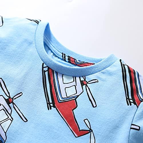 Детска маица Детска маица ДДСОЛ 3 Детска летна камионска кошула графички кратки ракави детски памук врвови за 5T