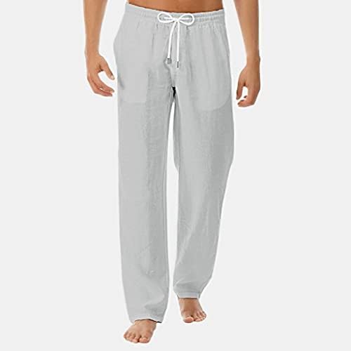 Pantansујорк Постелни панталони Опуштено вклопување - Еластична половината со цврста боја, панталони со удобни панталони со долги панталони со