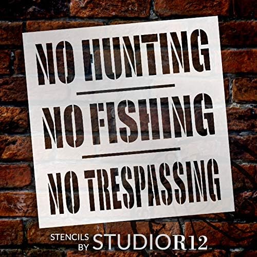 Без лов без риболов без никакви прекршувачки матрици од СТУДИОР12 | DIY предупредувачки знак за домашни кабини за дома | Насликајте