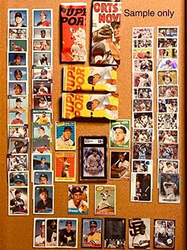 MLB Бејзбол картичка хит колекција 77 гроздобер класичен и модерни картички за бејзбол + еден SGC модерна бејзбол картичка оценета 9