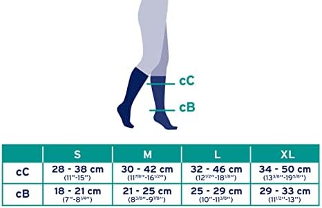 Jobst Sport Conne High 15-20 mmHg чорапи за компресија, кралско сино/сиво, средно