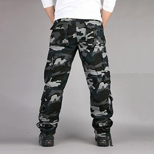 XXBR товарни џемпери за мажи, еластични панталони со улична облека од половината, оставата, тенок, вклопуваат маскирна на отворено обични панталони