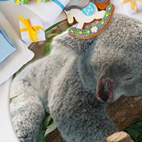 Heoeh Lazy Sleep Koala Bear, Non Slip Doormat 15,7 Тркалезна површина теписи килими за деца спална соба бебе соба игра соба расадник