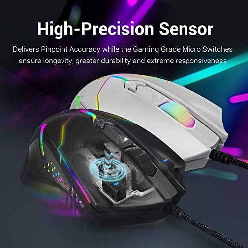 Redragon M601 RGB Игри На Среќа Глувчето Позадинско Осветлување Жичен 7ономски 7 Копче Програмабилни Глувчето Центрофор Со Макро Снимање