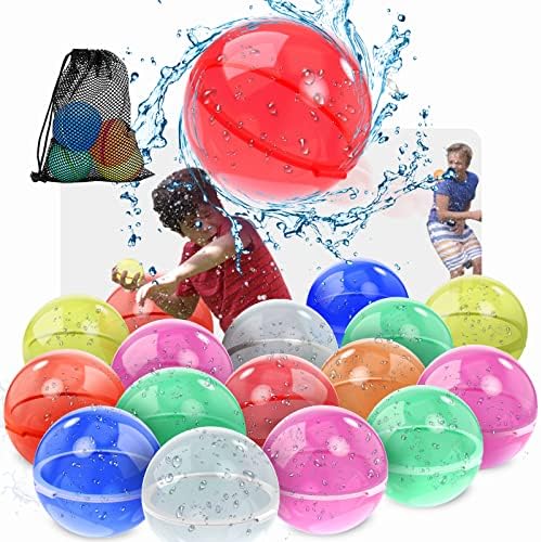 【16 пакувања】 Балони за вода што може да се употреби за деца возрасни активности на отворено, играчки за бања за базени за бања, магнетна