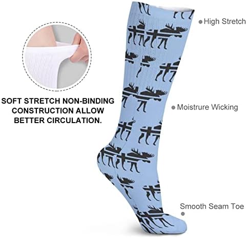 Мос Елк Норвешка Спортски чорапи топли цевки чорапи високи чорапи за жени мажи кои работат обична забава