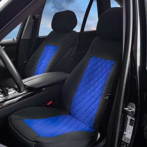 Перница за покривка на седиштето на автомобилот FH Group - 2 капаци на седиштата за пакувања за автомобили камиони SUV, сина црна неосупремска