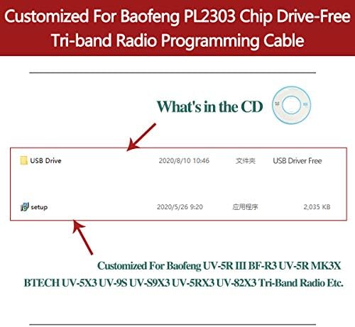 Abbree Baofeng Tri-Band Radio PL2303 CHIP USB програмски кабел прилагодено за Baofeng UV-5R III BF-R3 UV-5R MK3X BTECH UV-5X3 UV-9S UV-S9X3