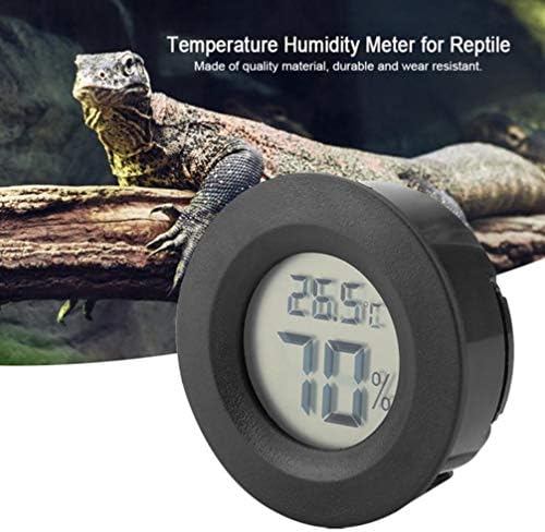 Ipetboom terrarium mini reptile хигрометар: 12 парчиња мал дигитален мерач на мерач на влажност на ЛЦД за миленичиња за миленичиња во амфибии