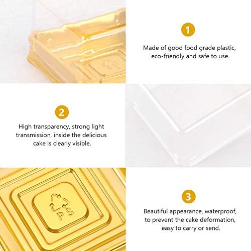 Крекери за Сирење 50 парчиња Пластични Квадратни Кутии За Торта Од Месечина Сад За Лиснато Јајце-Жолчка Златна Кутија За Пакување Чизкејк