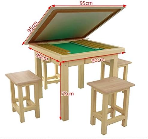 Табела Махјонг Мах Јонг Табела Мах Јонг Опрема со 4 фиоки, покријте ја табелата за трпезариска табела со двојна употреба 37.4x37.4x29,5