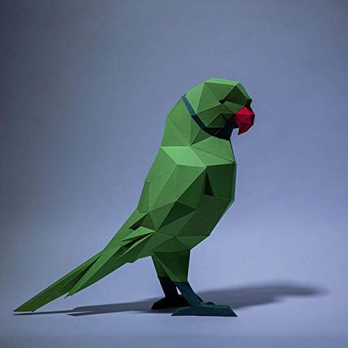 Wll-DP шик папагал 3Д хартија скулптура Рачно изработена DIY животинска хартија модел пред-исечена хартија занаетчиска хартија играчка