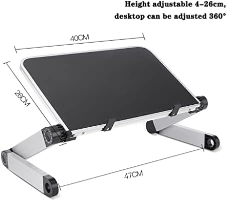 Zhuhw прилагодлива лаптоп биро за стоење преносен алуминиум ергономски лапдеск за ТВ кревет троседот компјутер со лаптоп табела за маса