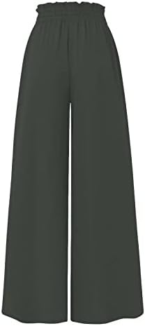 Панталони од iaqnaocc за жени, обични лабави удобни широки панталони за нозе со џебови