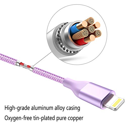 iPhone полнач најлон плетенка [Apple MFI овластен] 4Colorful Moilning Cable [4-Pack 6ft] USB-кабел за полнење за iPhone 11pro MAX XS