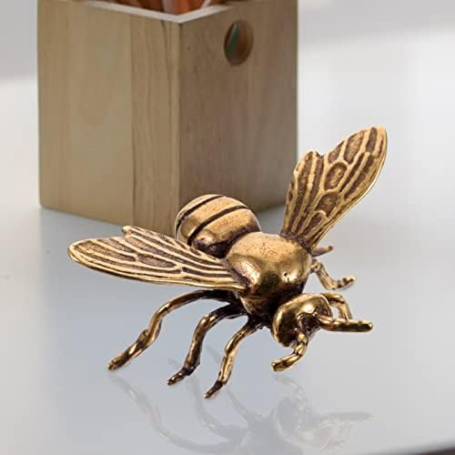 Нолитои мини месинг пчела фигура, мали украси од месинг пчела Фенг Шуи месинг животински фигура статуа за декорација на домашна декорација дома