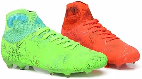 VV87 Unisex's AG Cleats Обука за спорт што не се лизга долги столпчиња со високи фудбалски фудбалски фудбалски чевли за млади