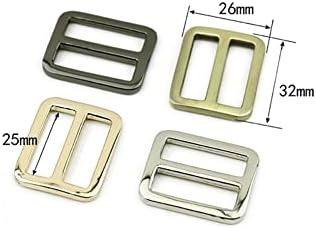 Uuyyeo 8 парчиња 1 инчен рамен метал слајд за прилагодување на лентите за прилагодување на ремените за мрежни лизгачи три летачки прицврстувачи