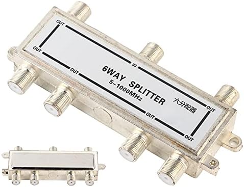 CATV Splitter, 4,53 x 1,18 x 0,63in 6 Way 5-1000MHz CATV ТВ антена коаксијален сигнал Сплит коакс кабел