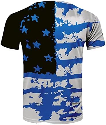 XXBR машки обични маици за независност на денот на краткиот ракав патриотски маички врвови на американското маичка за печатење на знамето