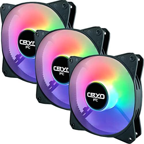 Cryo-PC LED вентилатор 120мм x 25mm 35cfm DC 12V, 3pin + 4pin molex 3-пакет