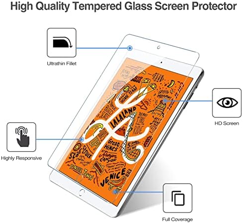 Procase iPad Mini 4-ти и 5-ти заштитник на екранот, заштитник на екранот на филмот за филмови со стакло, за 7,9 Apple iPad Mini 5 2019