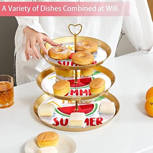 3 Нивоа Десерт Штанд Cupcake Овошје Плоча Пластични Служат Држач За Прикажување За Свадба Роденден Бебе Туш Чај Партија Украси