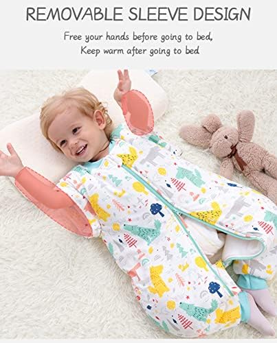 Jueshanzj торба за спиење за бебиња памук отстранливи ракави за спиење на новороденчиња, најважни за новороденчиња, растат поделени со долги