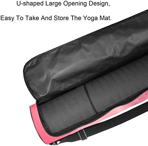 Пеперутка во розова розова банкет јога мат торби со целосна зипска торба за носење за жени мажи, вежбање јога мат носач со прилагодлива лента