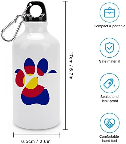 Колорадо држава во облик на шепа за печатење во вода шишиња со вода Изолирани алуминиум еднократно со капаци за капаци за велосипедски