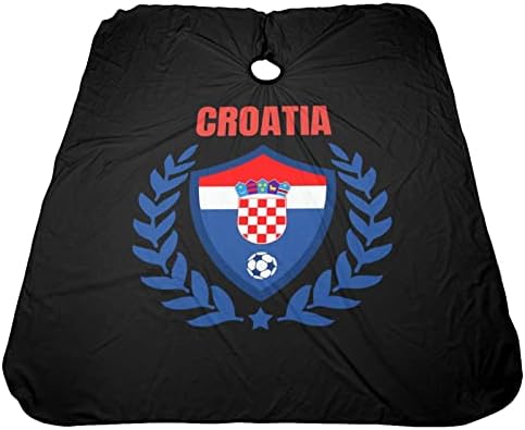 Хрватска Фудбал Фризура Престилка Салон За Сечење Коса Кејп 55 х 66 Инчи, Водоотпорен Прилагодлив Фустан За Коса Фустан Наметка,