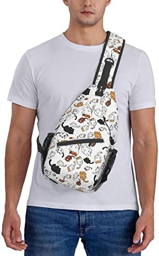 Gelxicu симпатичен цртан филм мачка прашка торба мода крст торба за градите ранец рамо торба за патување, пешачење, возење велосипед,
