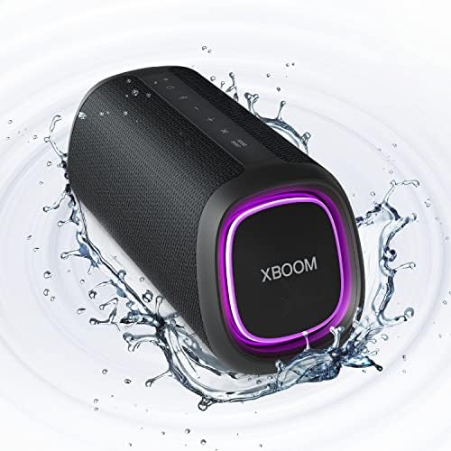LG XBOOM GO Преносен Bluetooth звучник XG5QBK - LED осветлување и до 18 -часовна батерија, црна