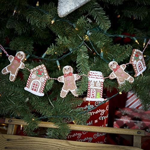 TG, LLC Treasure гуруа што висат ѓумбир куќа Манче колаче венец украс за новогодишно дрво украс за одмор Божиќна забава