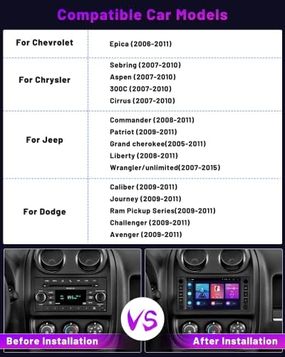 Андроид 11 Автомобил Стерео За Џип Wrangler JK Компас Крајслер 300c Dodge Патување Радио СО 2g+32G Безжичен Apple CarPlay Auto,