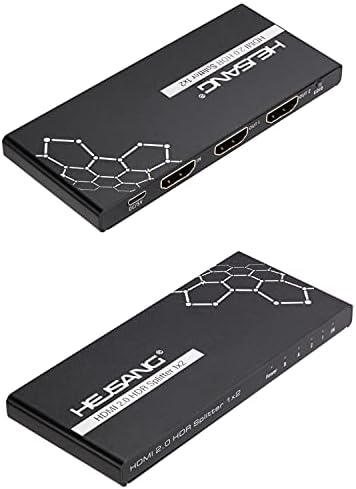 HDMI Splitter 4K 60Hz, Hejsang 4K HDMI Splitter 1 во 2 надвор за двојни монитори дупликат/само огледало, HDMI 2.0 Splitter 1x2