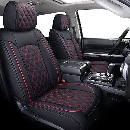 Обвивки за седиштето на Yiertai за Toyota Tundra Truck Front Seat Covers Custom Fit 2008-2023 Crewmax Double Cab Hudeproof Leather Seat