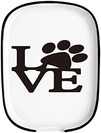 Керамичка Лажица Одмор За Кујна-Смешно Куче Љубов Знак Лажица Одмор За Шпорет Врвот - Голем Држач За Лажица За Кујна Контра-Отпорен На Топлина