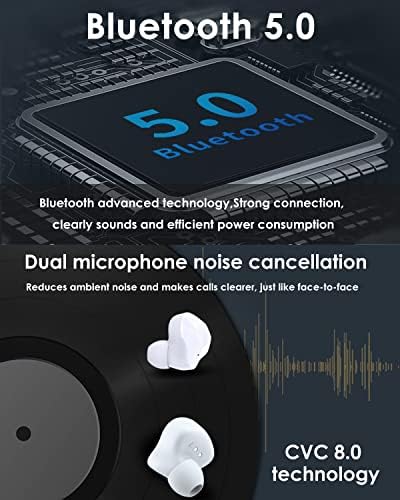 Вистински безжични уши Bluetooth во слушалки за уво за iPhone Android сина заб 5.0 пупки на ушите TWS безжични уши за компјутерски телевизор