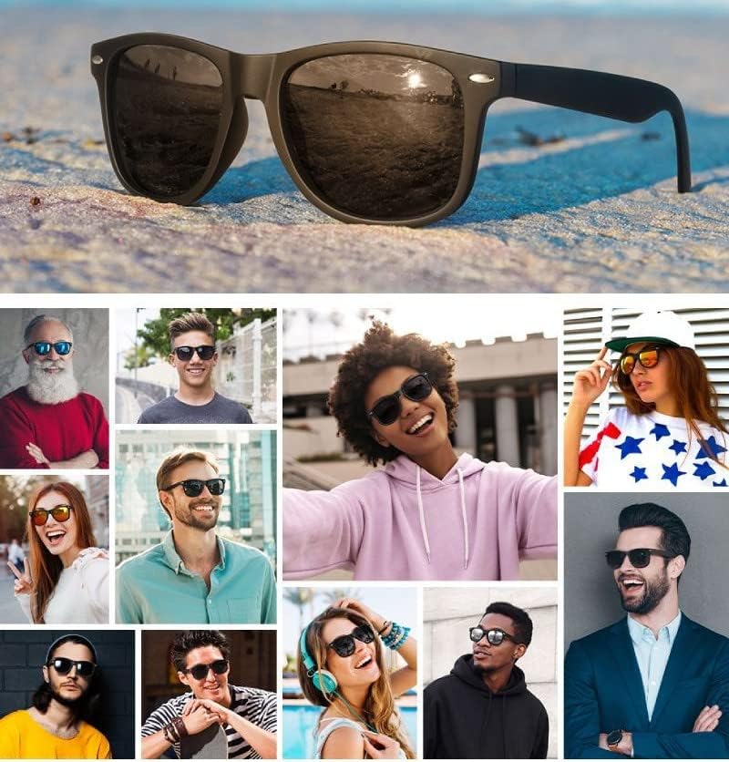 LSJUENGAL Поларизирани Очила За Сонце За Мажи И Жени Ретро Огледало Објектив За Возење РИБОЛОВ УВ400 заштита Очила За Сонце